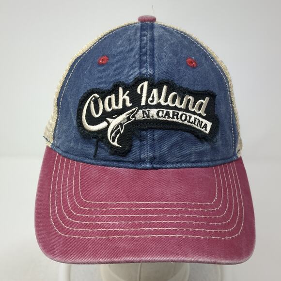 Oak Island N. Carolina Strapback Trucker Hat Multi One Size Adjustable Mesh Back - Picture 2 of 9